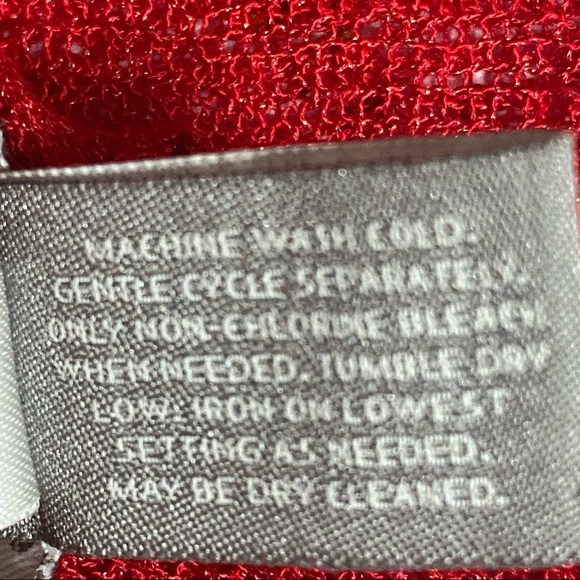 Chico’s Travelers Red Open Weave Cardigan 12 - 14 - Picture 4 of 5